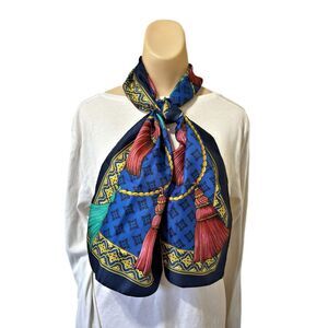 AVON Rectangle Scarf Made Italy Vintage 1970s Retro Long Preppy Old Money